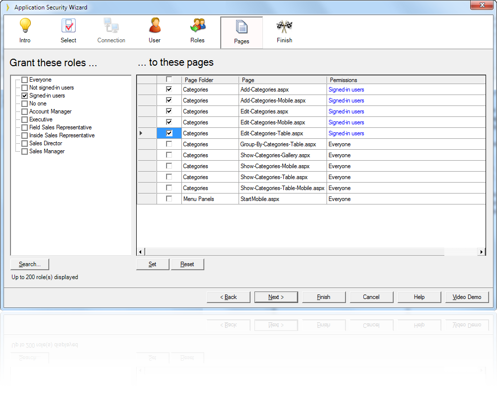 Use our Security Wizard to easily configure application security